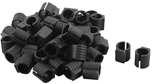 Sourcingmap 50pcs Patin Pied Chaise Tube Rond Embout Tube Pied Table Fauteuil Tampon Meuble Plastique U Forme Noir 16 mm Dia