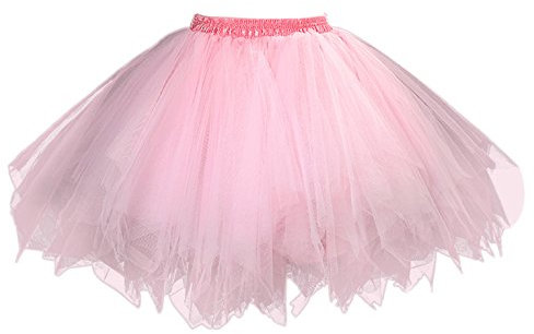 FEOYA Damen Tutu Unterkleid 50er Retro Petticoat Kurz Ballett Tanzkleid Party Minirock Mehrschichtige Tüllrock Tütü Cosplay Unterrock