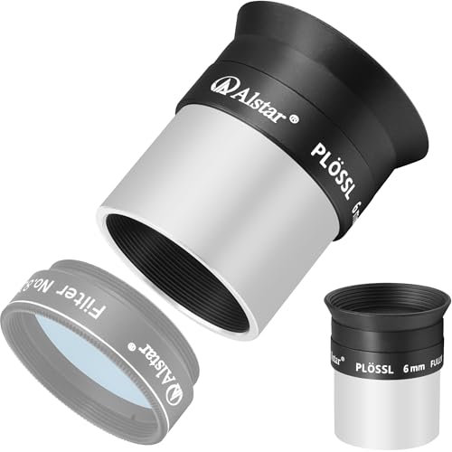 Alstar 1.25 Inch Plossl Telescope Eyepiece - 6mm Fully Multicoated Optical Lens for 1.25inch Astronomic Telescope and Astronomy Filters - 4 Element Plossl Design