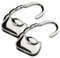 WPRO 2x Handtaschenhalter Luisa | Metall | Etui | Taschenhalter | Taschenaufhänger | antirutsch | Tisch | Geschenk | Damen | Faltbar | silber