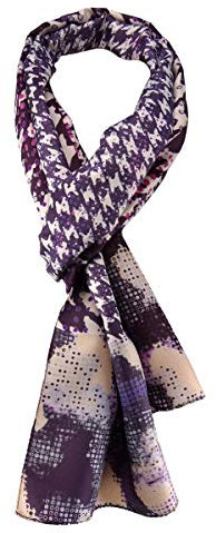 TigerTie leichter Unisex Schal in lila magenta rosa creme gemustert Gr. 160 cm x 36 cm