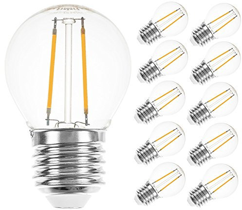 NCC-Licht 10 x LED Filament Tropfen Leuchtmittel 2W = 25W E27 klar 250lm Glühfaden extra warmweiß 2200K