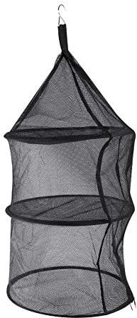 Alomejor Camping Dry Net 3 Schicht Faltbar Tragbar Hängende Mesh Dish Rack Regal Lebensmittel-Storage Net Korb für BBQ Geschirr Gemüse Fisch Obst