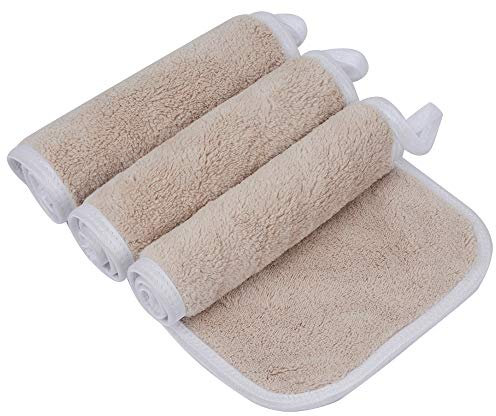 KinHwa Microfaser Waschlappen Make-up Entferner Tuch Waschbar Abschminktücher Ultraweich Waschlappen Gesicht Wiederverwendbar 15cmx30cm 3 Pack Braun