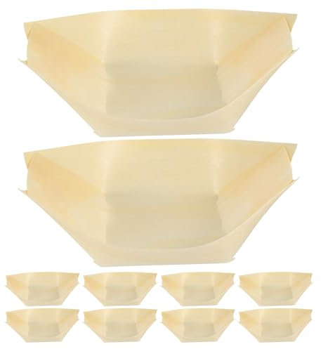 Cabilock Lot De 50 Barquette Alimentaire Jetable Coupelles En Bambou BiodéGradables Pour Amuse-Bouches, Nibbles, Sushis, Amuse-Bouches, Anniversaire, Mariage, PâQues