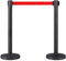 Yaheetech 2 Paletti Delimitazione Colonne Segnapercorso Transenne Eliminacode con 2 Nastri Retrattili Estensibile 2 Metri Altezza 92 cm Separacode Neri e Rossi