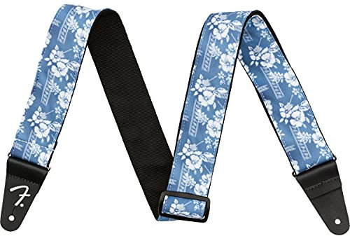 Fender® »HAWAIIAN GUITAR STRAP« Gitarrengurt | Breite: 5cm | Länge: 86-150cm | Farbe: Blue Floral