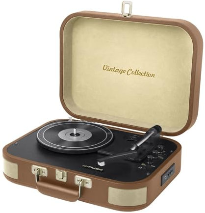 Muse MT501 ATC - Tocadiscos Maleta Retro Platino Vinilo
