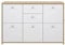 FORTE BEST CHEST Kommode mit 5 Türen und 2 Schubladen, Holzwerkstoff, Artisan Eiche / Weiß, 113.9 x 77.3 x 29.6 cm