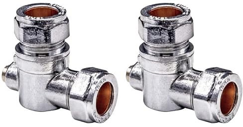 UKDD® 15mm Angle Isolation Ball o fix Valves Elbow Suitable HOT & Cold WRAS Approved (Pair)