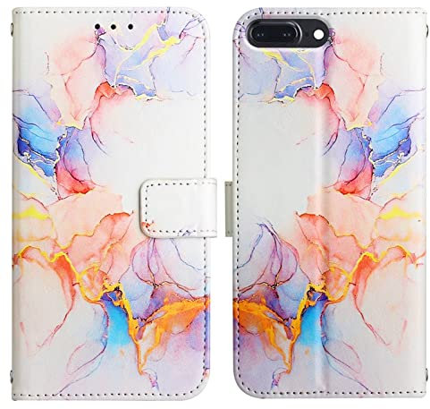 LEMAXELERS iPhone 6S Plus/iPhone 6 Plus Hülle,iPhone 6S Plus Handyhülle Glitzer Marmor für Mädchen Flip Case PU Leder Cover Magnet Schutzhülle Handytasche für iPhone 6S Plus,YB2 Marble Color