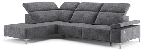 VitaliSpa Sofa L Form James, Anthrazit, 301 x 218 cm Linke Ecke