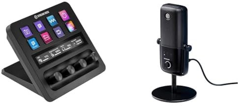 Elgato USB Audio Mix Bundle - Audio Mixer, Studio Controller, USB Condenser Microphone for Podcasting, Streaming, Gaming, Content Creators, customizable touch strip, dials and LCD keys, PC/Mac