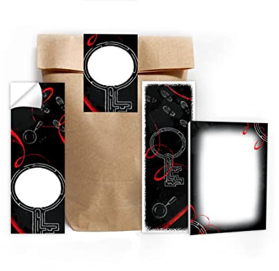 Junapack 6 Lesezeichen + 6 Mini-Notizblöcke + 6 Geschenktüten (Natur) + 6 Aufkleber Escape Room Mitgebsel Gastgeschenk beim Kindergeburtstag Jungen Mädchen