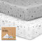 2-Pack Bambus-Bettwäsche für Jungen, Mädchen - 70x140 Jersey-angepasste Bettwäsche, Bio-Babybettwäsche Neutral, Babybettmatratzenblatt, Unisex-Bettwäsche für Kleinkinder (Woodland)