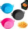 3 Piezas Silicona Freidora De Aire,Cesta De Silicona,Freidora De Airereutilizable,Silicona Freidora Aire,Freidora De Aire Cesta Redonda,Para Freidora De Aire Horno Microondas Accesorios Freidora