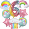 SPERMUOY Regenbogen deko Geburtstag Mädchen 6 Jahr,regenbogen party deko geburtstagsdeko regenbogen mädchen,Regenbogen Wolken Geburtstags Dekoration Luftballons für Mädchen Geburtstag Deko
