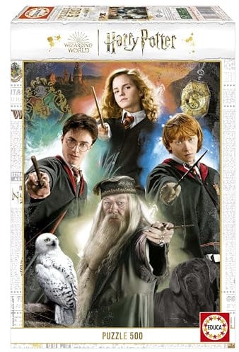 Educa - Harry Potter | Puzzle von 500 Teilen für Erwachsene. Messen: 34 x 48 cm. Beinhaltet die puzzlekleber FixPuzzle. Seit 11 Jahren (19914)