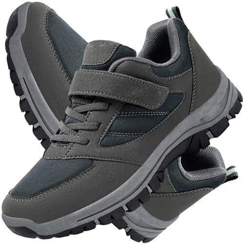 Scarpe pianta Larga Uomo Scarpe Uomo Pianta Larga Scarpe Sportive Ortopediche Scarpe per Diabetici Donna Chiusura Scarpe Ortopediche Scarpe Larghe,Men Grey,41/255mm