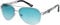 FONHCOO Sunglasses for Women Men Mirrored Sunglasses Round Metal Frame UV Protection, Blue