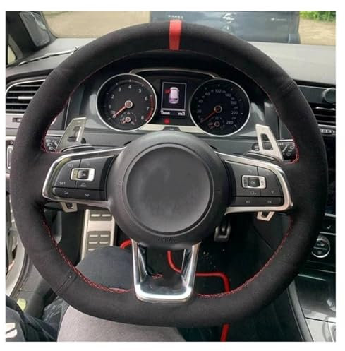 Auto Lenkradbezug Für Golf 7 Für GTI Für Golf R Auto Lenkrad Abdeckung Hand Nähen Geflecht Lenkrad Abdeckung (Farbe : Stil 6)