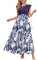 OUGES Damen Sommer Lang Maxikleid Elegant Freizeitkleid Ärmellos Kleider mit Taschen(Floral H,XXL)