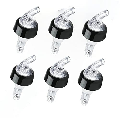 Chabrias Ltd 6 Pack 25 ml Clear Measured Liquor Bottle Pourers UK Made – Quick Shot Spouts for Spirits, Wine, Cocktails, Bar Spirit Pourer