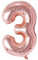 Vthoviwa 40 Zoll Luftballon Geburstag 3 Rosegolden, Luftballon 3. Geburtstag Foil Ballon, 0123456789,10-19,20-25,30,40,50,60,70,80,90, Folienballon 3 Party Dekoration Helium Unterstützen