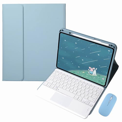 GUPENAA Custodia con Tastiera per iPad PRO 13 Pollici (M4) 2024 con Touchpad, Portamatite Incorporato, Tastiera Bluetooth Wireless Rimovibile Magnetica con Mouse,Blue 1