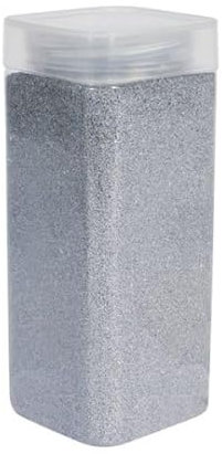 1Buy UK 800g tub of Coloured Natural Decorative Sand Craft Pebbles Table Decoration Pot Vase Fillers Garden Weddings Rocks Aquarium Art Ceremony Florist Candle (Silver)