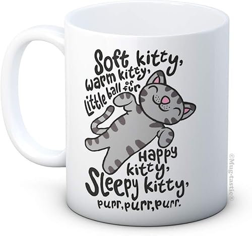 kisoyo Tasse à café en céramique Soft Kitty avec inscription « Big Bang Theory Song »