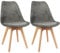 ANVOFONG Esszimmerstühle 2er Set,Beine aus Buche Massiv-Holz,Skandinavisches Retro-Design,bequemer Schalenstuhl - Eleganter Küchenstuhl,Stuhl Esszimmer für Esstisch,Gray