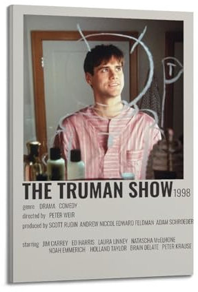 MUHDENG The Truman Show-Poster, Raumdekoration, künstlerisches Poster für Schlafzimmer, Wohnzimmer, Wände, ästhetisches Poster, 20 x 30 cm, Rahmenstil