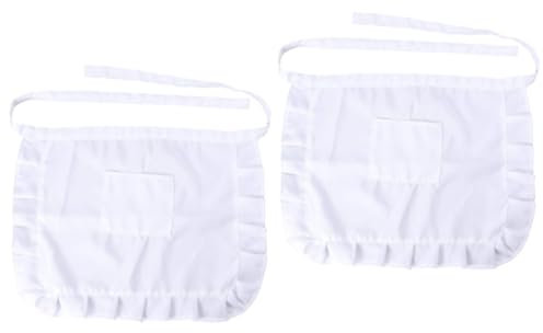 Garneck 2 Pz costume da cameriera grembiule da lavoro grembiule da cameriera grembiuli da ristorante Grembiule vestito da cameriera grembiule grembiule da donna bianca