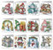 CXINLky 5D DIY Diamond Art Painting Karten, 2024 Weihnachten Diamond Art Painting Karten, 6 Stuck Weihnachtskarte, Weihnachten für Familie-03-Weihnachtsschneemann