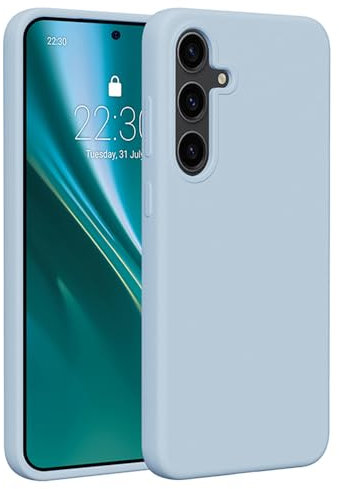 Etteri Handyhülle für Samsung S24 Plus Silikon Hellblau Matt 6,7 Zoll – Kompatibel mit Magnetzubehör – Hülle mit Kameraschutz – Kratzfest Stoßfest Schmutzabweisend – Perfekter Schutz für Smartphone