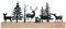 UNUS Aufsteller Silhouette Wald Hirsche und Rehe schwarz