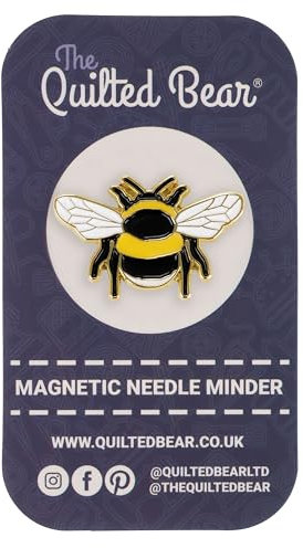 The Quilted Bear Needle Minders - Magnetischer Emaille-Nadelhalter für Nähnadeln, Nähnadeln, Sticknadeln, Kreuzstichnadeln - Biene