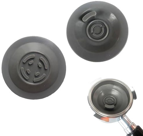 2 Pcs Grey Coffee Machine Cleaning Tablets,54mm Round Handheld Coffee Machine Cleaning Pad,Soft Silicone Cleaning Disc,Universal Coffee Machine Accessories,for Most Coffee Machines