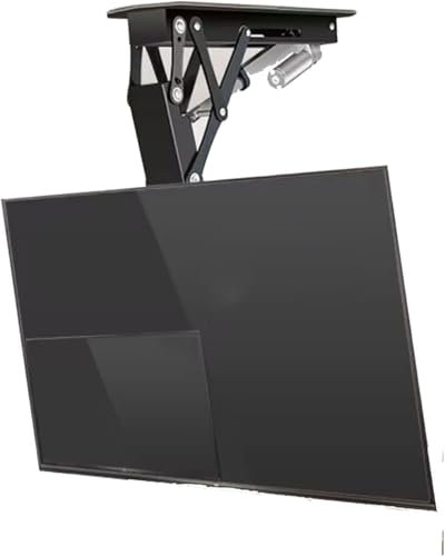Electric Ceiling TV Mount, Motorised TV Bracket, Hidden Drop Down TV Lift, Adjustable Ceiling TV Mount Bracket, 0-85° Flip Down TV Mount