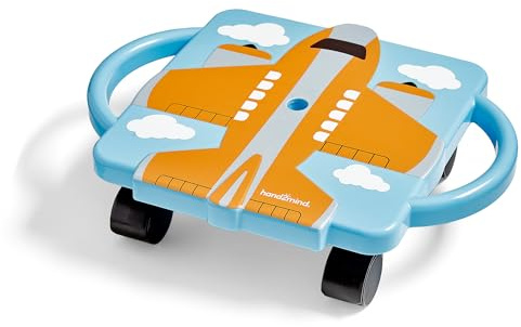 hand2mind Orange Plane Glider Scooter Board, Floor Scooter Board, Gross Motor Toys, Kids Exercise & Physical Education Equipment, Playground Toys, Indoor Active Play, Toddler Outdoor Activities