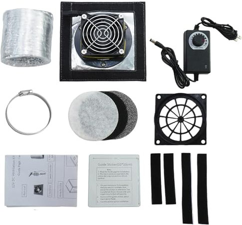 Smart Control 3-Layer Ventilation Filter Kit with High Efficiency 5000RPM Exhaust Fan and 1.5M Exhaust Pipe for 3D Printer Enclosure Tent Cover DIY, Laser Engraver Enclosure