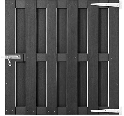 Brokky Gartentor WPC 100 x 100 cm Zaunelemente GartentüRchen GartentüR Gartenzaun Gartentor Grau