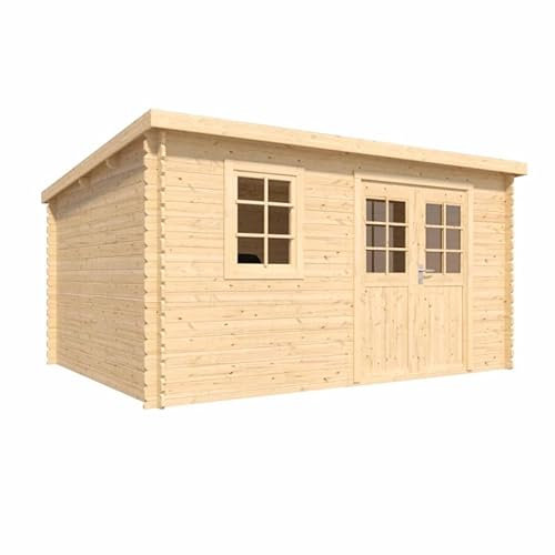 CERLAND Gartenhaus Vallo Modern 402 x 260 x 204 cm aus Holz – 398 x 248 x 204 cm