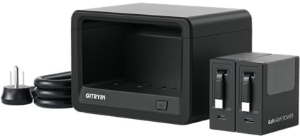 Gitryin 10 in 1 Computer Charging Station with 2 Retractable Type-C Wall Chargers, 40W USB-C Power Strip with Flat Plug, Extension Cord with Protection Against