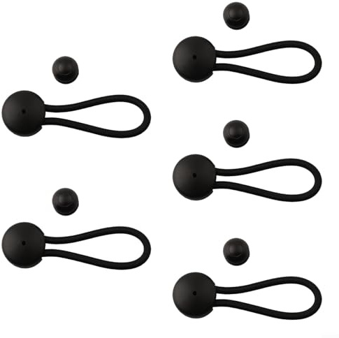 Gdfnmogo 5 Pack Shock Cord Fastener, Bungee Cord Clips, With Knob, For Tent Boat Yacht RV Cover, Canvas, Marine Car, Elastic Buckle Nylon Rubber 9Cm(black)