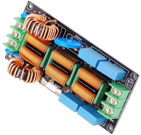 Zktfyshk Módulo de filtro EMI de dos modos de 220 V 110 V, eliminación de interferencias electromagnéticas de sonido para dispositivos de precisión