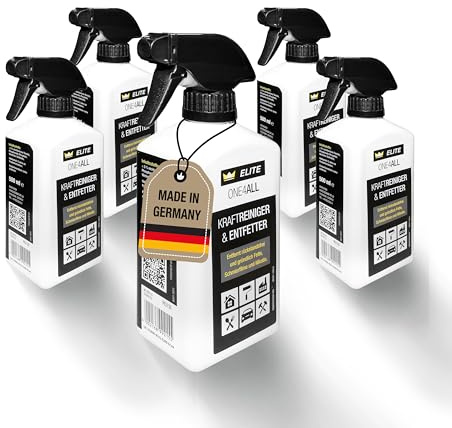 ELITE ONE4ALL Kraftreiniger 5er-Pack - Entfetter für Oberflächen | Gebrauchsfertig in Sprühflasche, entfernt Fette & Nikotin rückstandsfrei, für Innen & Außen, ideal vor Lackarbeiten