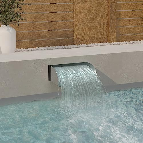 Nqyjm Wasserfall 45x34x14 cm Edelstahl 304 für Garten Patio Teichdekoration