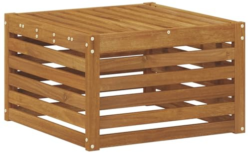 vidaXL Outdoor-Fußhocker Massivholz Akazie Natur 59 x 59 x 37 cm, Balkonmöbel, modernes Gartendesign, wetterfest für entspannte Stunden im Freien, modulares Sofa